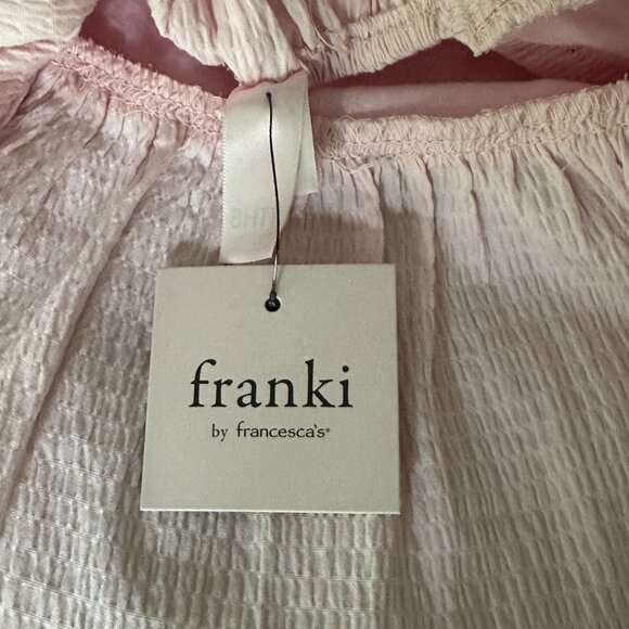 NWT Franki by Francesca’s pink Bella Flutter Sleeve Bow Back Top - Picture 3 of 4
